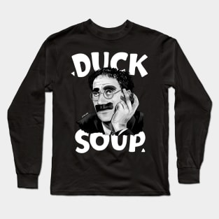 Groucho Marx - Duck Soup Illustration with Title Long Sleeve T-Shirt